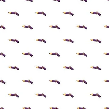 Purple pencil repeating pattern for school background Stock Illustration