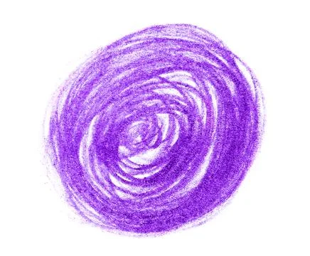 Purple pencil scribble on white background, top view Stock Photos