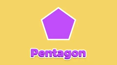 Purple Pentagon and text animation on a colorful background. Stock Footage 155147976