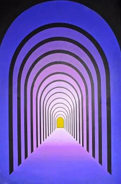 Purple perspective arches Stock Illustration