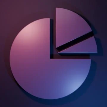 Purple Pie chart infographic icon isolated on purple-blue background. Diagr.. 库存插图