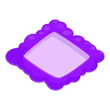 Purple pillow with square center floating in the air Stock Illustration