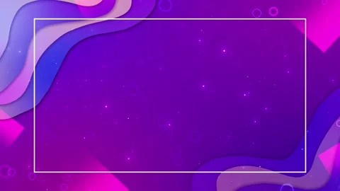 Purple pink abstract frame background white rectangle, flowing shapes, stars, pl 動画素材 340412327