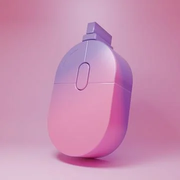 Purple-pink Computer mouse icon isolated on pink background. Optical with w.. Illustrazione stock
