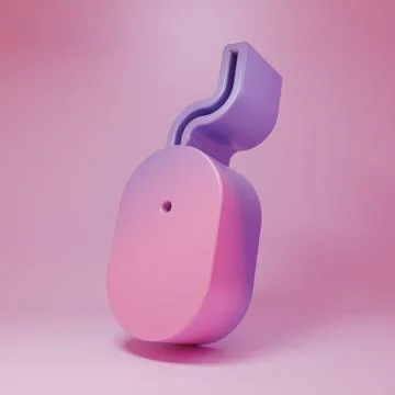 Purple-pink Computer mouse icon isolated on pink background. Optical with w.. Illustrazione stock