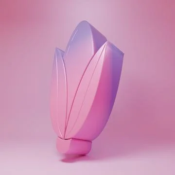 Purple-pink Corn icon isolated on pink background. Minimalism concept. 3D r.. Stock Illustration