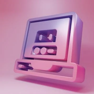 Purple-pink Creating robot icon isolated on pink background. Artificial int.. Stock Illustration