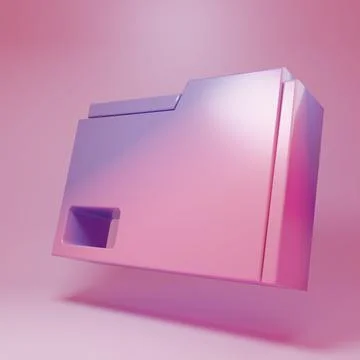 Purple-pink Document folder icon isolated on pink background. Accounting bi.. イラスト素材