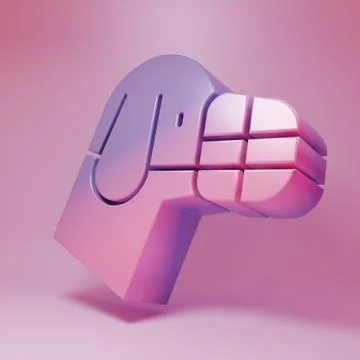 Purple-pink Dog in muzzle icon isolated on pink background. Accessory for d.. Stock Illustration