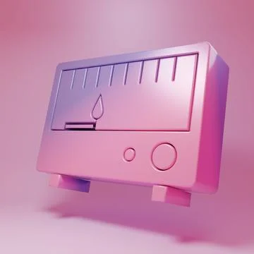 Purple-pink Electrical measuring instruments icon isolated on pink backgrou.. Illustrazione stock