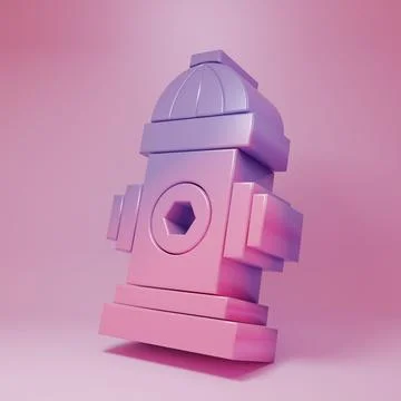 Purple-pink Fire hydrant icon isolated on pink background. Minimalism conce.. Stock Illustration