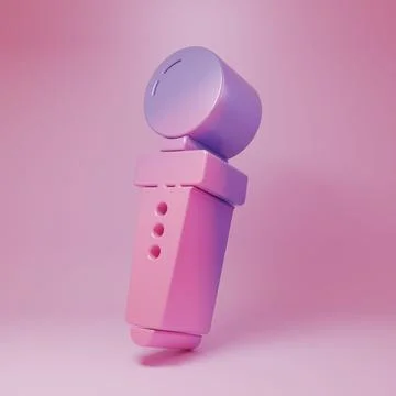 Purple-pink Joystick for arcade machine icon isolated on pink background. J.. イラスト素材
