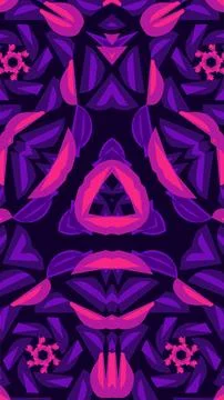 Purple pink kaleidoscope triangle pattern for smartphone lockscreens art. Stock Illustration