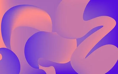 Purple pink liquid 3D gradient background. Abstract vibrant wavy fluid shap.. Stock Illustration