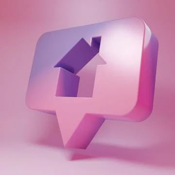Purple-pink Map pointer with house icon isolated on pink background. Home l.. Stock Illustration