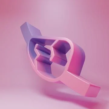 Purple-pink Pirate eye patch icon isolated on pink background. Pirate acces.. Stock Illustration