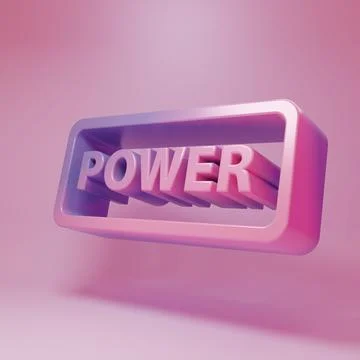 Purple-pink Power button icon isolated on pink background. Start sign. Mini.. Stock Illustration