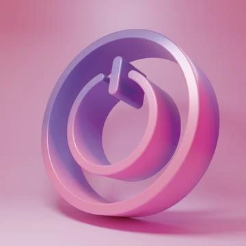 Purple-pink Power button icon isolated on pink background. Start sign. Mini.. Stock Illustration