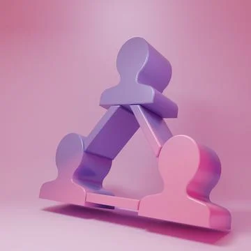 Purple-pink Project team base icon isolated on pink background. Business an.. Illustrazione stock