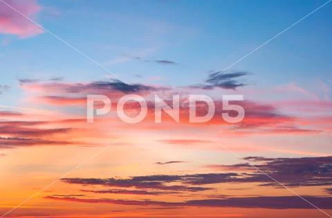 Purple pink sky, purple sky at sunset Stock Photos
