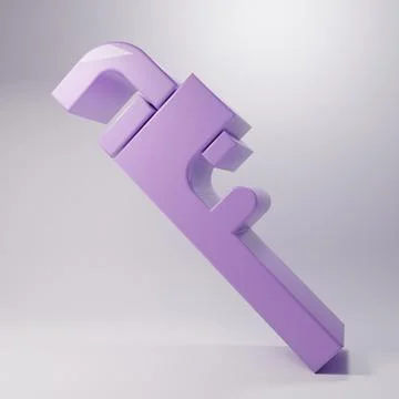 Purple Pipe adjustable wrench icon isolated on grey background. Minimalism .. Ilustración de archivo