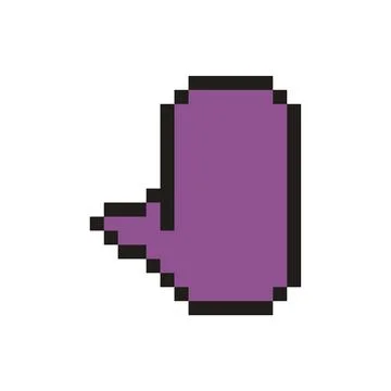 Purple pixel art boot retro 8 bit foot icon Stock Illustration