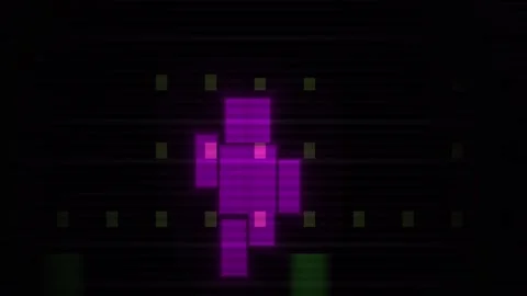 Purple Pixel Art Character Animation. Stock Footage 335115199