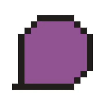 Purple pixel art speech bubble communication icon Illustration