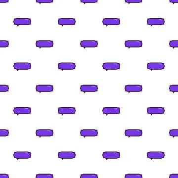 Purple pixel art speech bubble messages pattern Stockillustratie