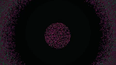Purple Pixelated Circle Animation Frames. Stock Footage 333928228