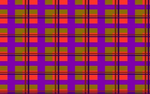 Purple plaid geometric seamless pattern. Checkered red color isolated textile Stock Illustration