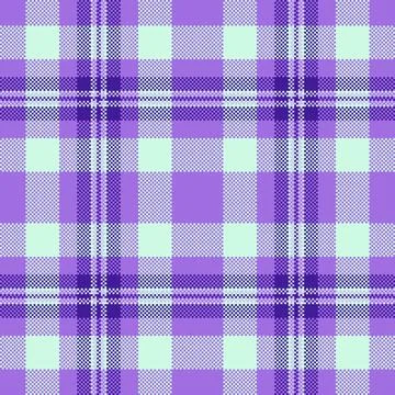 Purple plaid pattern. Classic pixelated tartan design ideal for backgrounds,  Stock Illustration