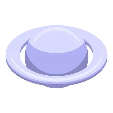 Purple planet with ring system orbiting in space Stock Illustration
