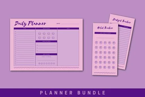 Purple Planner Bundle Set Stock Illustration