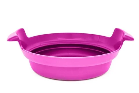 Purple plastic cooking container isolated Stock Photos