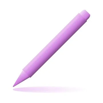 Purple plastic mechanical pencil vector 3d illustration isolated on white Stock Illustration