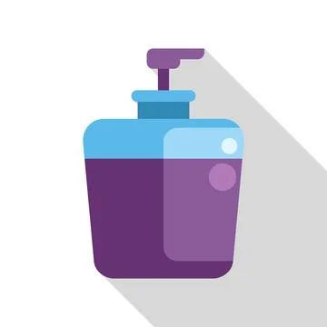 Purple plastic soap dispenser with blue pump Stock Illustration