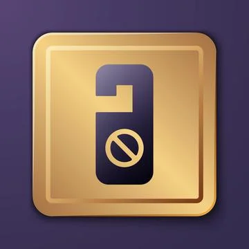 Purple Please do not disturb icon isolated on purple background. Hotel Door Stock Illustration