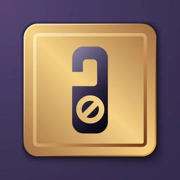 Purple Please do not disturb icon isolated on purple background. Hotel Door Stock Illustration