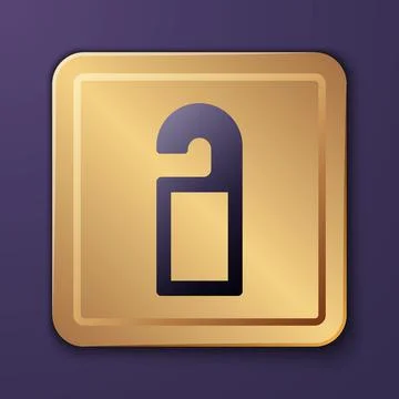Purple Please do not disturb icon isolated on purple background. Hotel Door Stockillustratie
