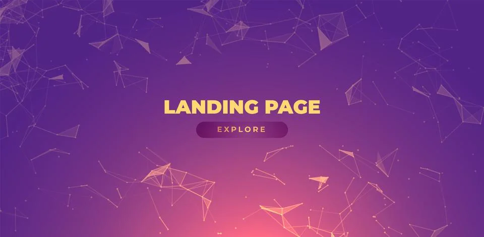 Purple plexus background design. Fluid gradient landing page Illustrazione stock