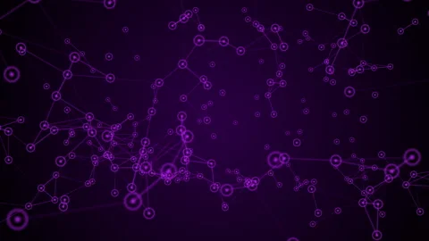 Purple Plexus Node Connection Technology Background Stock Footage 338064380