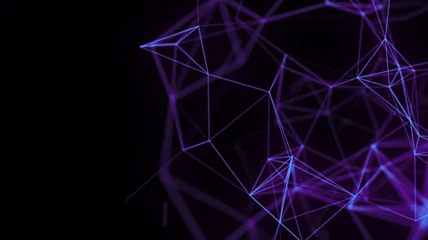 Purple plexus structure rotating on black background Video stock 299915894