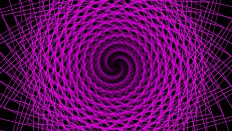 Purple plexus tunnel rotation on black background. and slow motion. Stock Footage 168187341