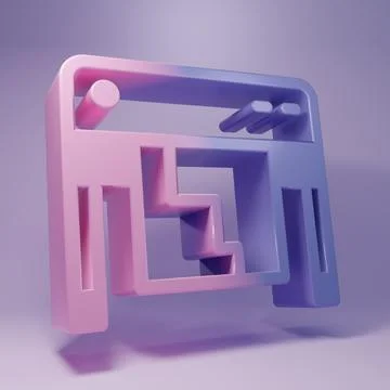 Purple Plotter icon isolated on purple background. Large format multifuncti.. Stock Illustration