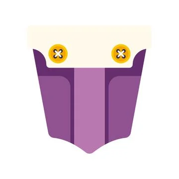Purple pocket flat design with decorative buttons Stock Illustration