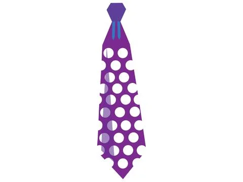 Purple Polka Dot Necktie Vector - Father's Day Celebration Icon Stock Illustration