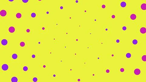 Purple polka dot pattern on a bright yellow background Illustrazione stock