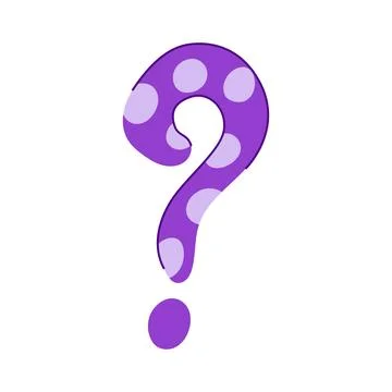 Purple polka dot question mark symbol indicating uncertainty Stock Illustration