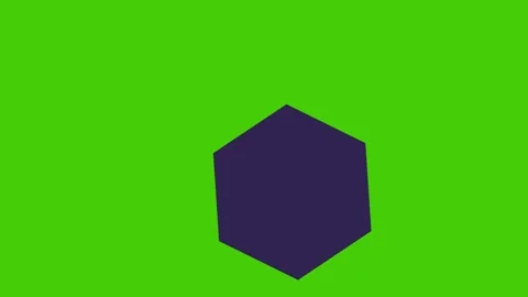 Purple polygon smoothly moving on green isolated background, geometric shapes Stock Footage 313589593